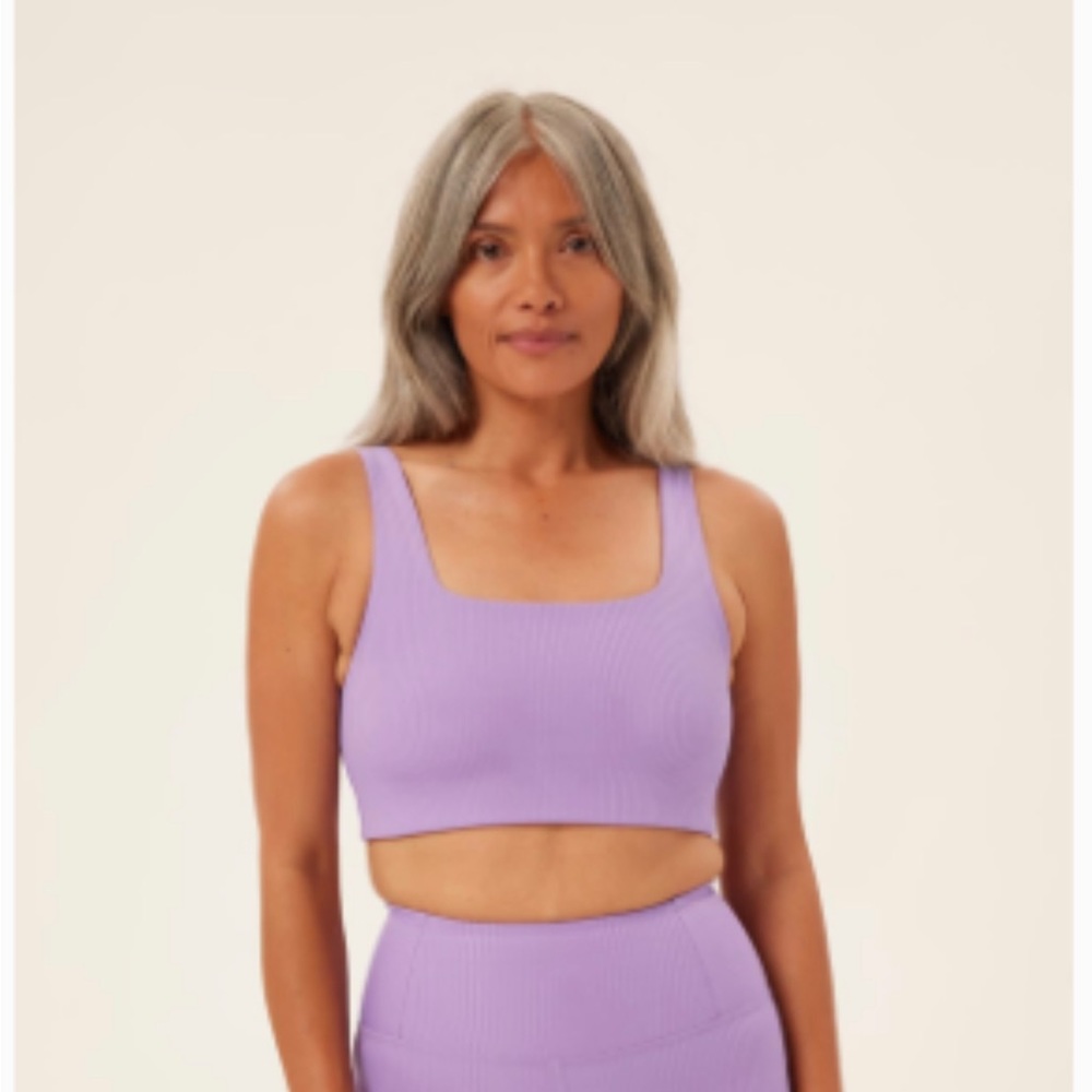 Girlfriend Collective 💜♻️ Violet RIB Tommy Cropped Bra 💜♻️ NWT!!
